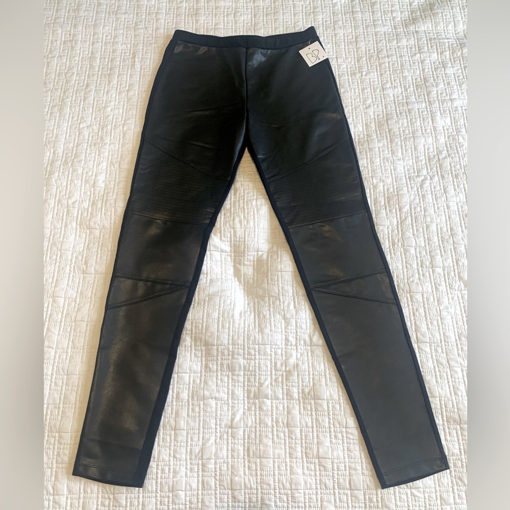 BP. Faux Leather Black Moto Leggings Medium NWT